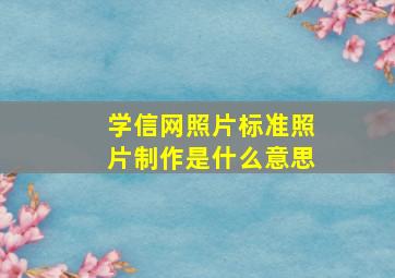 学信网照片标准照片制作是什么意思