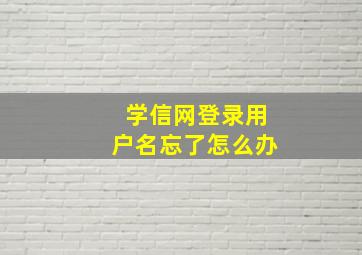 学信网登录用户名忘了怎么办