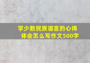 学少数民族语言的心得体会怎么写作文500字