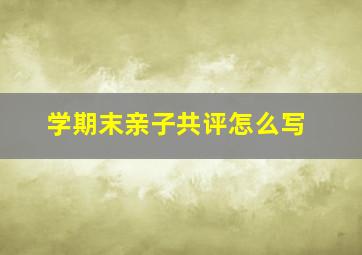 学期末亲子共评怎么写