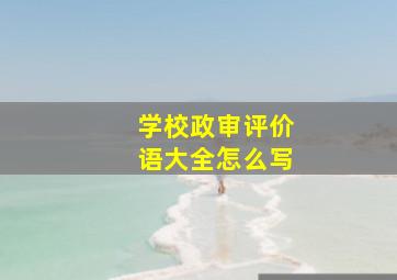 学校政审评价语大全怎么写