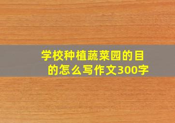 学校种植蔬菜园的目的怎么写作文300字