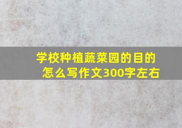 学校种植蔬菜园的目的怎么写作文300字左右