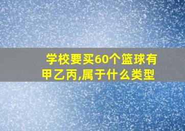 学校要买60个篮球有甲乙丙,属于什么类型