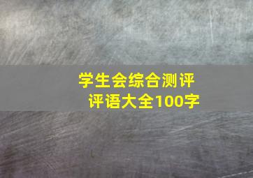 学生会综合测评评语大全100字