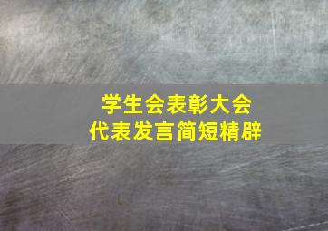 学生会表彰大会代表发言简短精辟