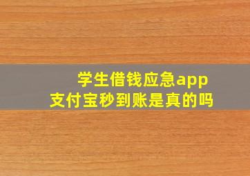 学生借钱应急app支付宝秒到账是真的吗