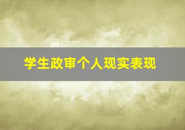 学生政审个人现实表现