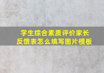 学生综合素质评价家长反馈表怎么填写图片模板