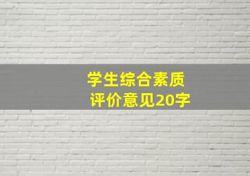 学生综合素质评价意见20字