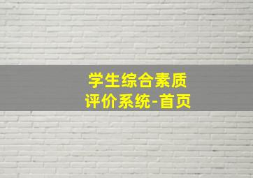 学生综合素质评价系统-首页