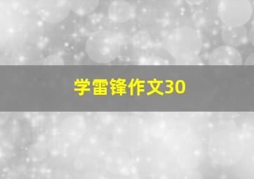 学雷锋作文30