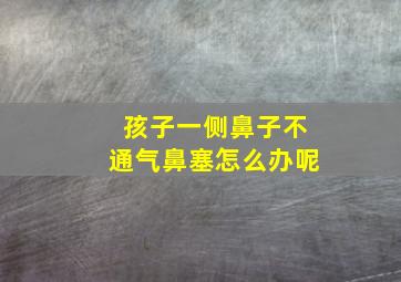 孩子一侧鼻子不通气鼻塞怎么办呢