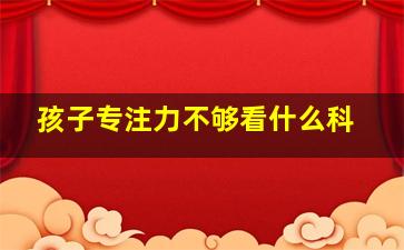 孩子专注力不够看什么科