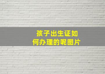 孩子出生证如何办理的呢图片