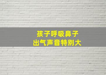 孩子呼吸鼻子出气声音特别大