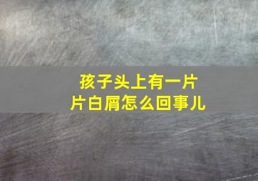 孩子头上有一片片白屑怎么回事儿