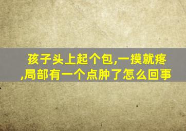 孩子头上起个包,一摸就疼,局部有一个点肿了怎么回事