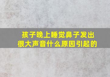 孩子晚上睡觉鼻子发出很大声音什么原因引起的