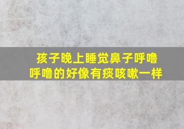 孩子晚上睡觉鼻子呼噜呼噜的好像有痰咳嗽一样