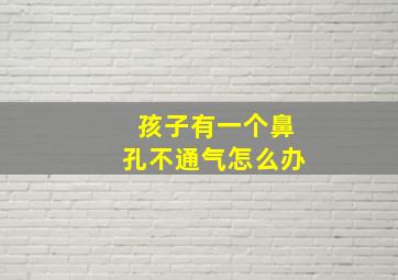 孩子有一个鼻孔不通气怎么办