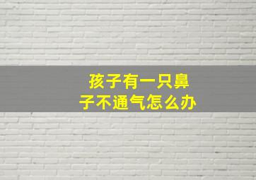 孩子有一只鼻子不通气怎么办