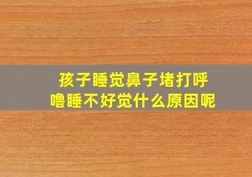 孩子睡觉鼻子堵打呼噜睡不好觉什么原因呢