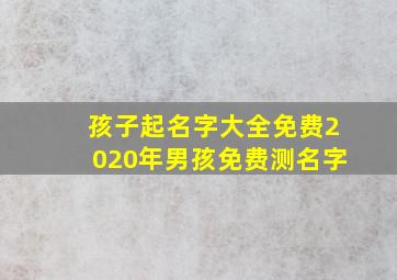 孩子起名字大全免费2020年男孩免费测名字