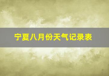 宁夏八月份天气记录表