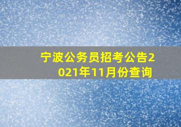 宁波公务员招考公告2021年11月份查询