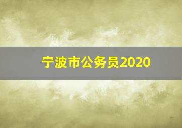 宁波市公务员2020