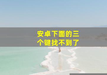 安卓下面的三个键找不到了