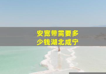 安宽带需要多少钱湖北咸宁