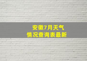 安徽7月天气情况查询表最新