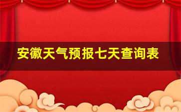 安徽天气预报七天查询表