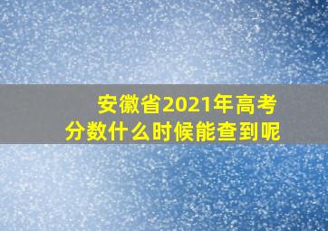 安徽省2021年高考分数什么时候能查到呢