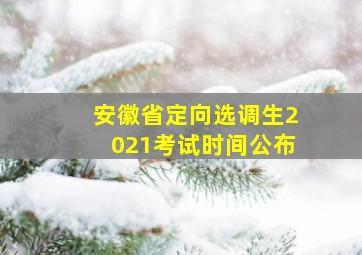 安徽省定向选调生2021考试时间公布