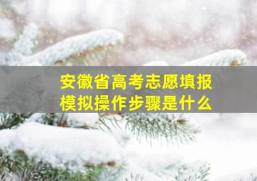 安徽省高考志愿填报模拟操作步骤是什么