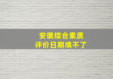 安徽综合素质评价日期填不了