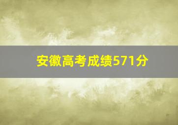 安徽高考成绩571分