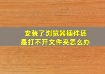 安装了浏览器插件还是打不开文件夹怎么办