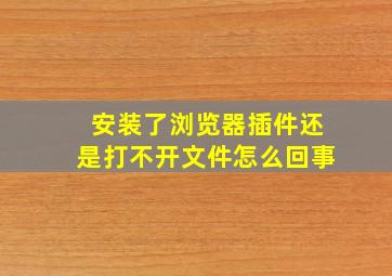 安装了浏览器插件还是打不开文件怎么回事