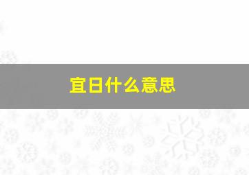 宜日什么意思