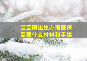 宝宝刚出生办理医保需要什么材料和手续