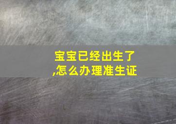 宝宝已经出生了,怎么办理准生证