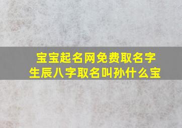 宝宝起名网免费取名字生辰八字取名叫孙什么宝