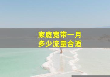 家庭宽带一月多少流量合适