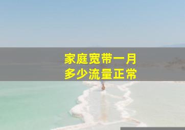 家庭宽带一月多少流量正常