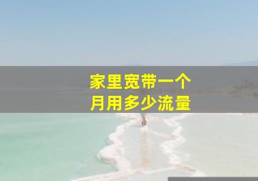 家里宽带一个月用多少流量