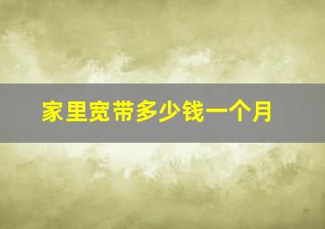 家里宽带多少钱一个月